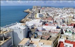 Cadiz: the view from the cathedral down to the coast below